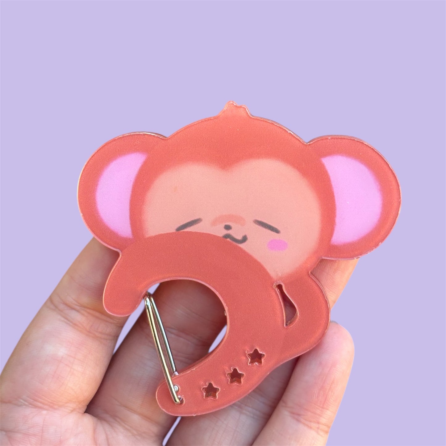 Hoji monkey acrylic carabiner