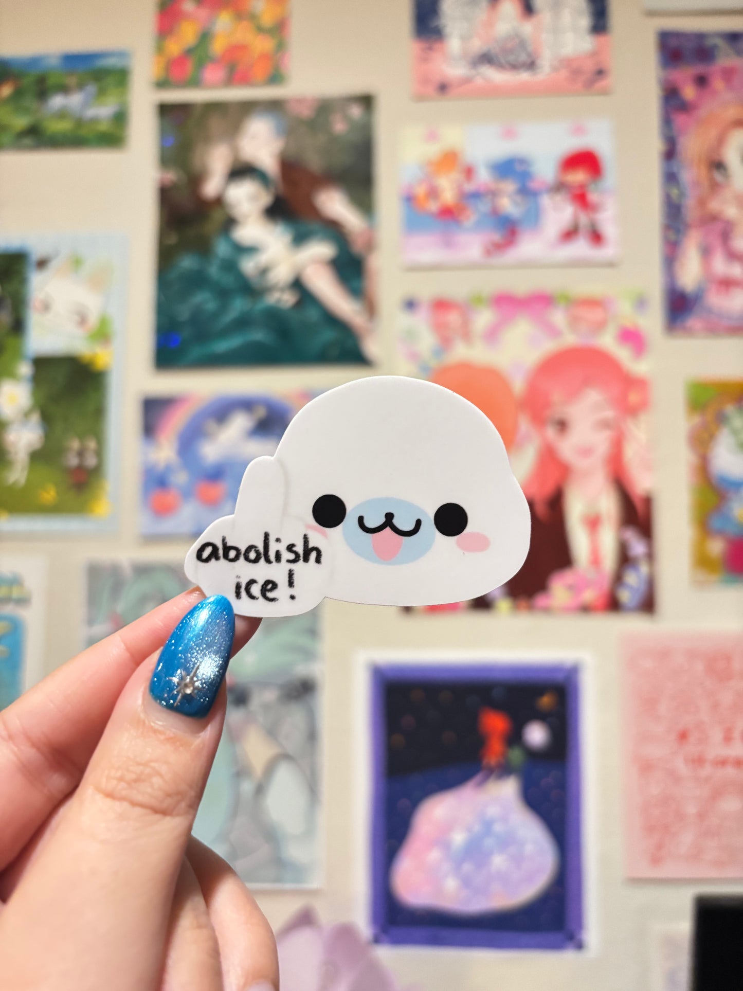 abolish ice mamegoma sticker