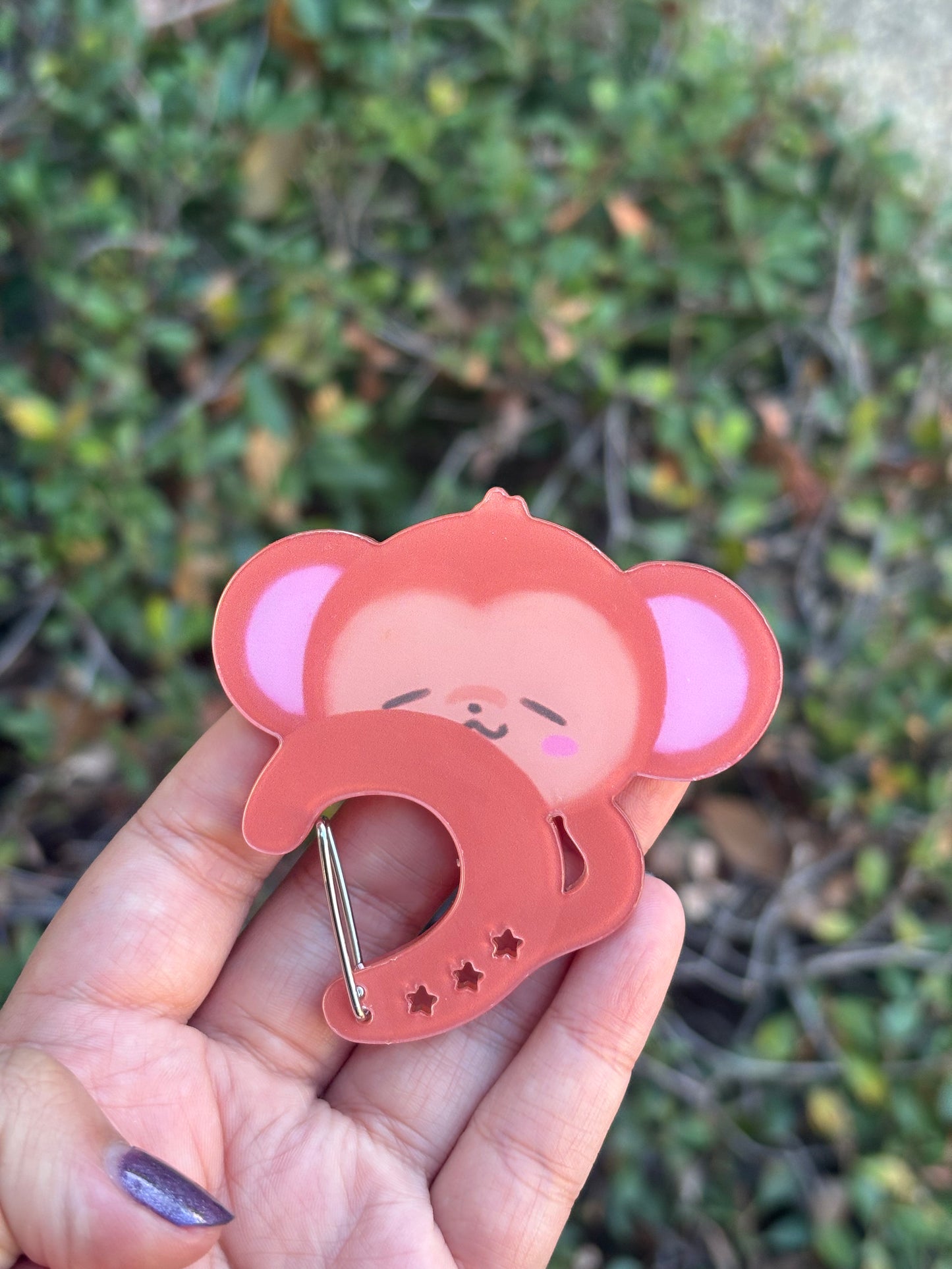 Hoji monkey acrylic carabiner