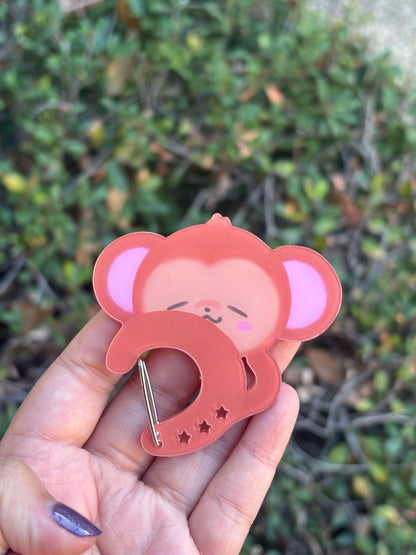 Hoji monkey acrylic carabiner