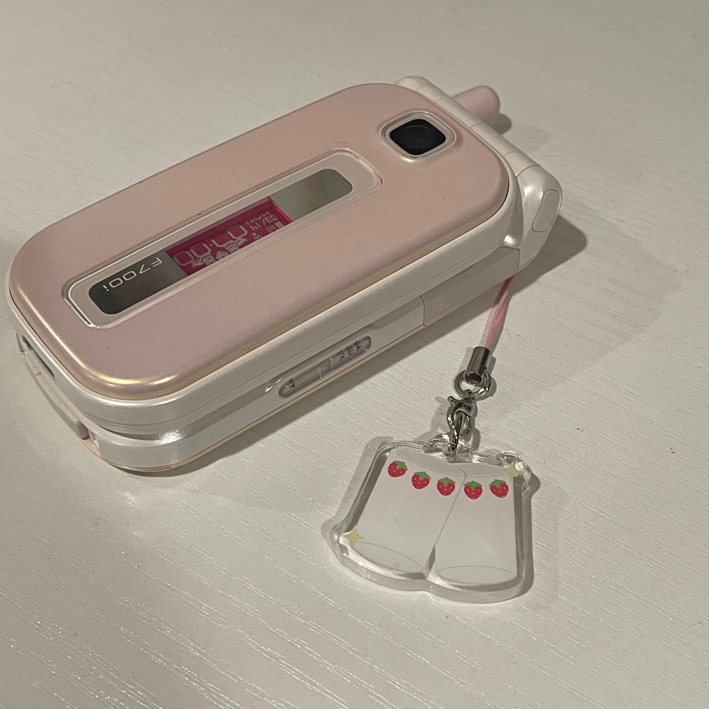 Nana Strawberry Glasses phone charm