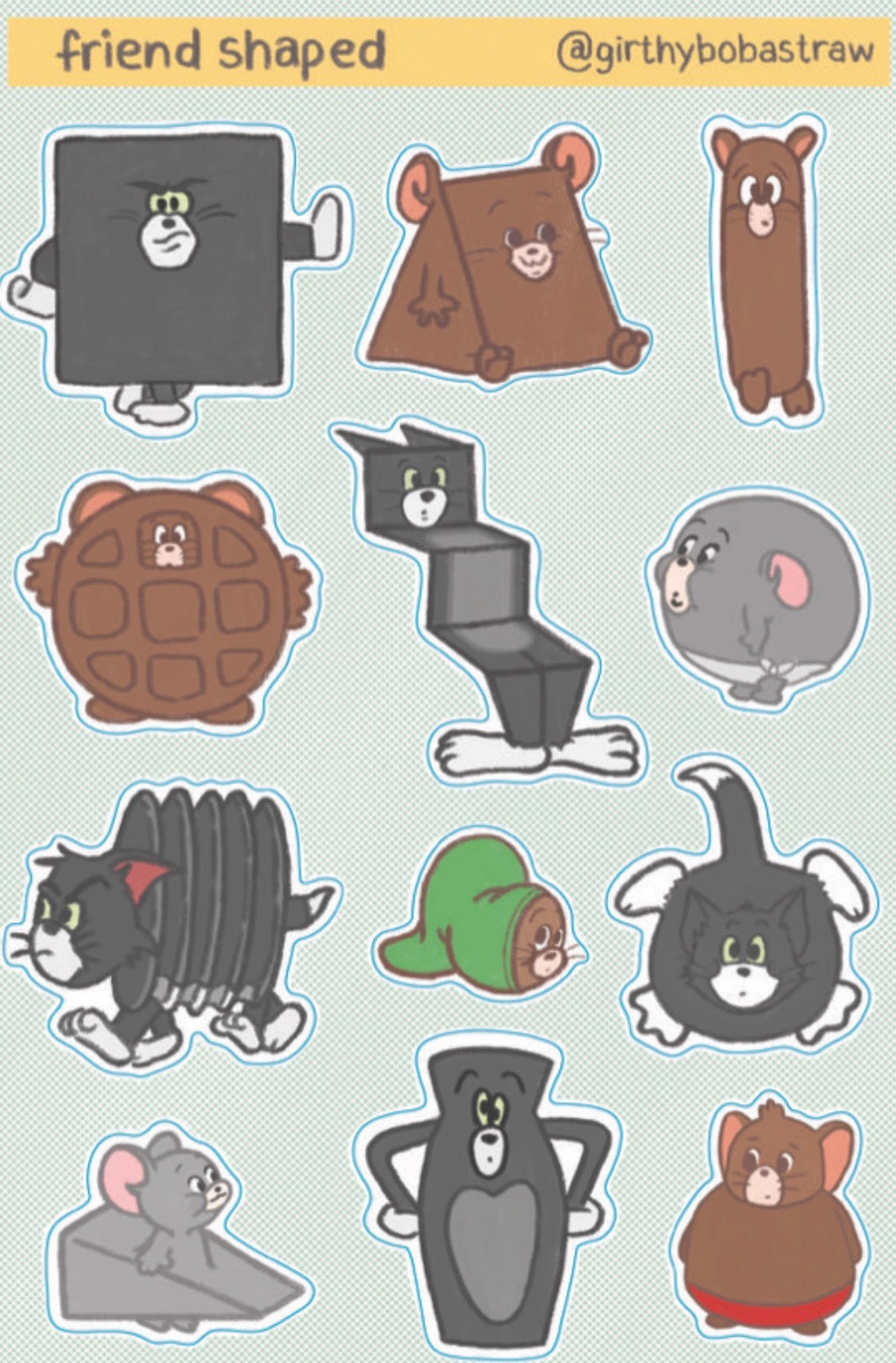 friend shaped sticker sheet
