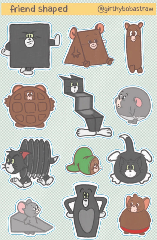 friend shaped sticker sheet