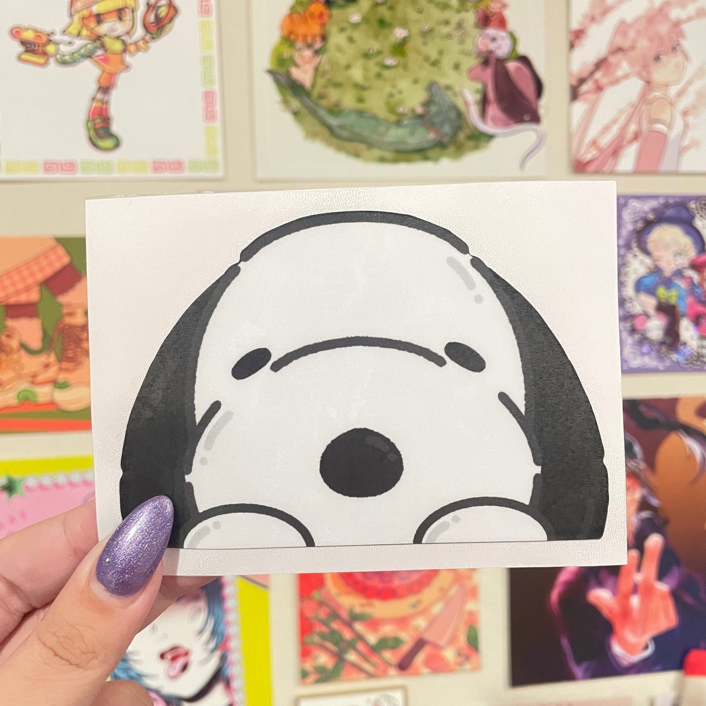 Snoopy peeker sticker