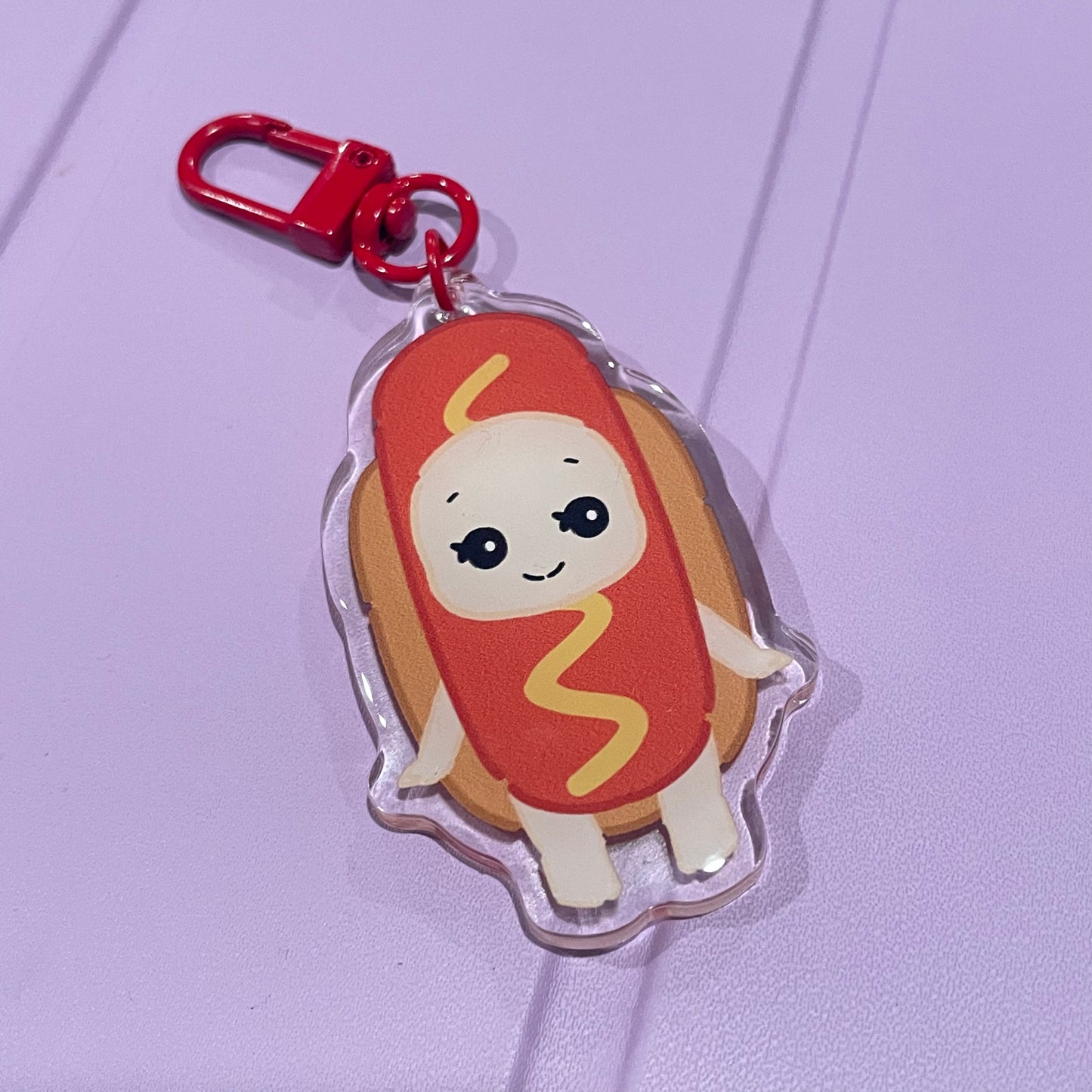 Hot dog kewpie keychains