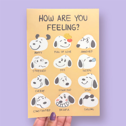 how are you feeling snoopy print