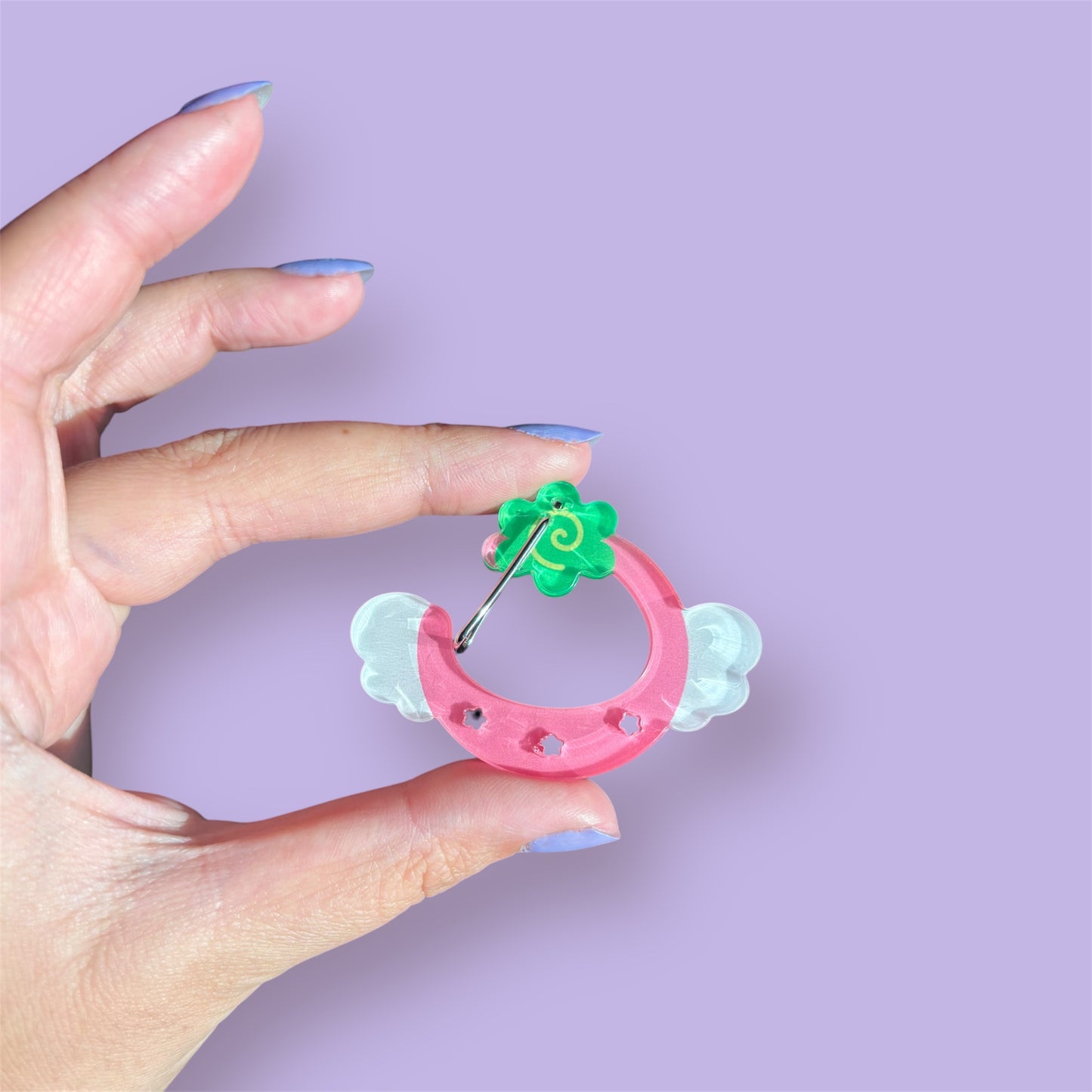 happy berry acrylic carabiner