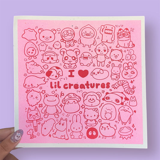 I love lil creatures riso print