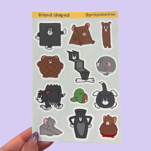 friend shaped sticker sheet