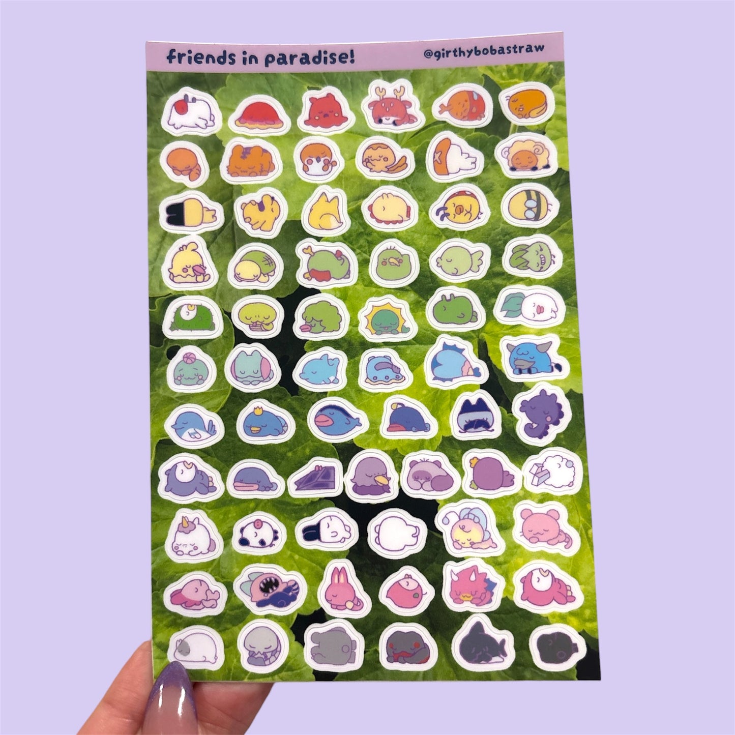 friends in paradise sticker sheet