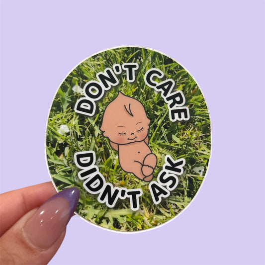 don’t care, didn’t ask kewpie sticker