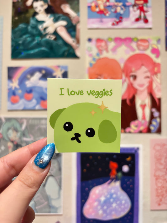 i love veggies mameshiba sticker