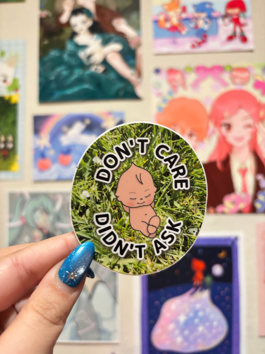 don’t care, didn’t ask kewpie sticker