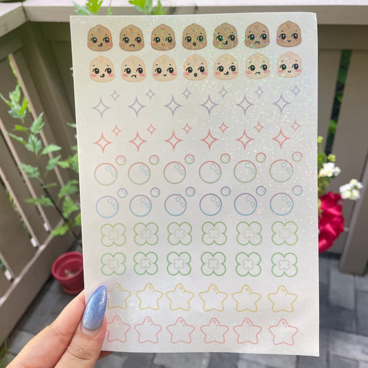 Rainbow glitter deco sticker sheet